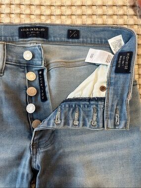 Lucky Brand Light Blue High-Rise Button-Fly Skinny Jeans